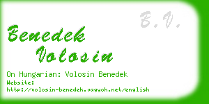 benedek volosin business card